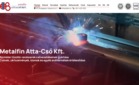 METALFIN ATTA-CSŐ Kft. - weboldal készítés - főoldal