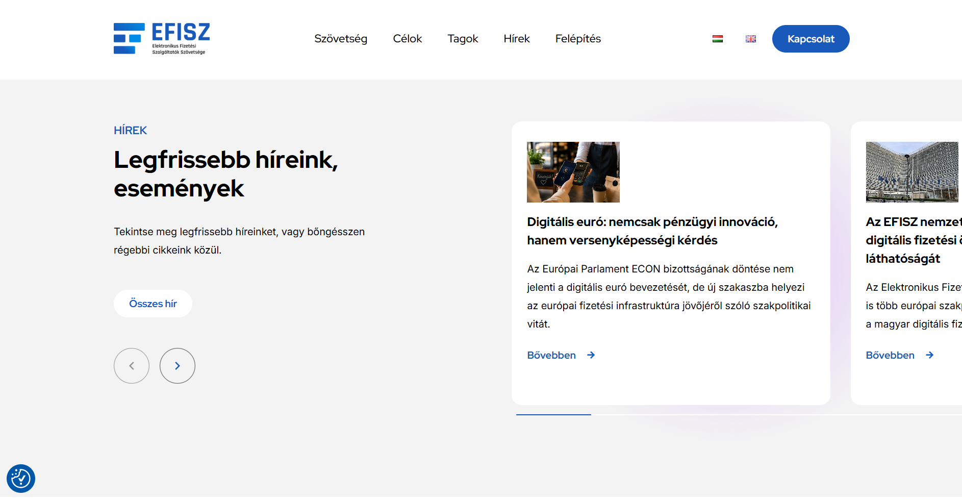 EFISZ weboldal - hírek