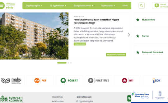 Főtáv weboldal főoldal