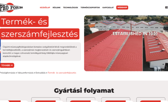 Pro-Form Kft. - weboldal készítés - főoldal
