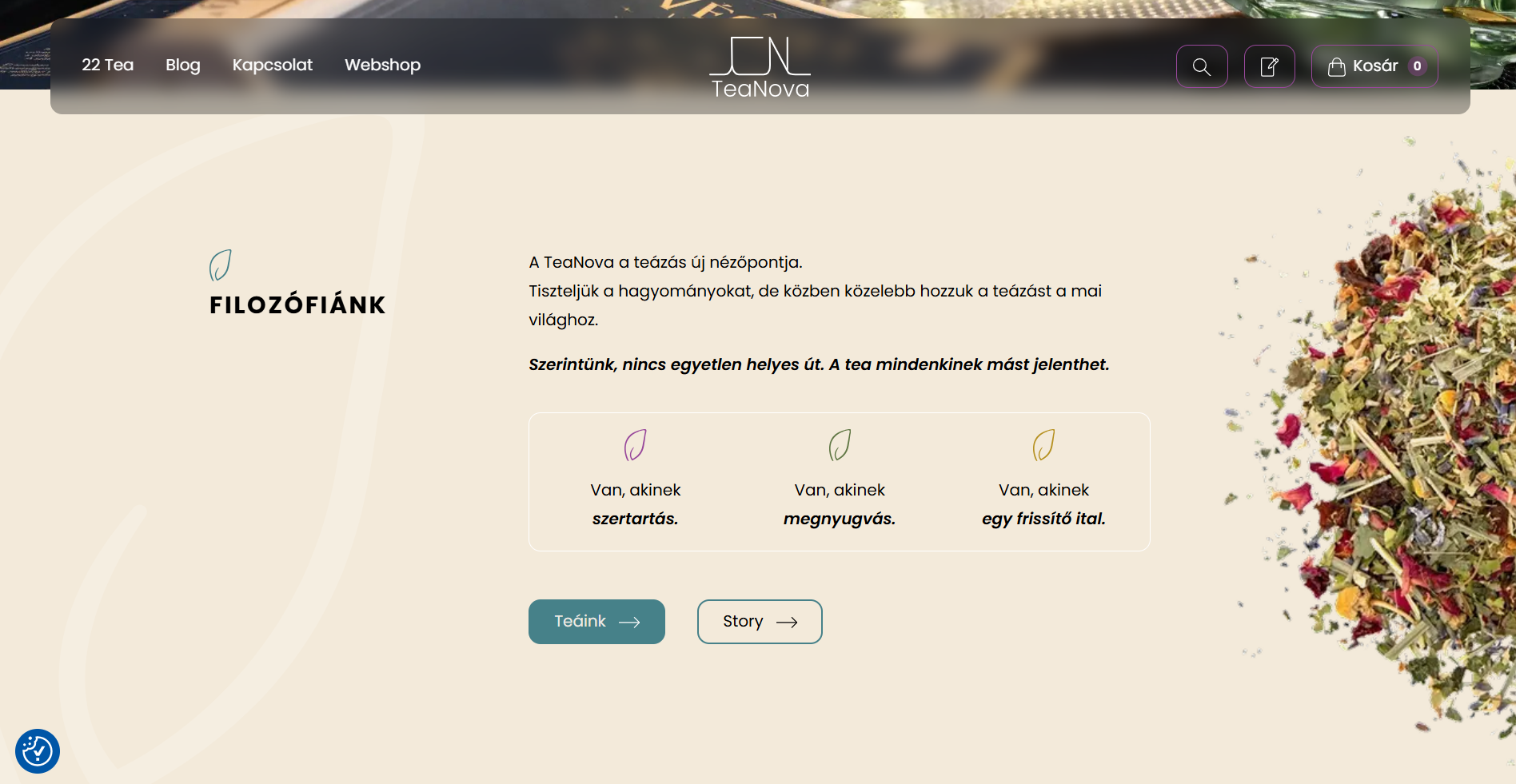 Teanova.hu webáruház készítés - Filozófiánk