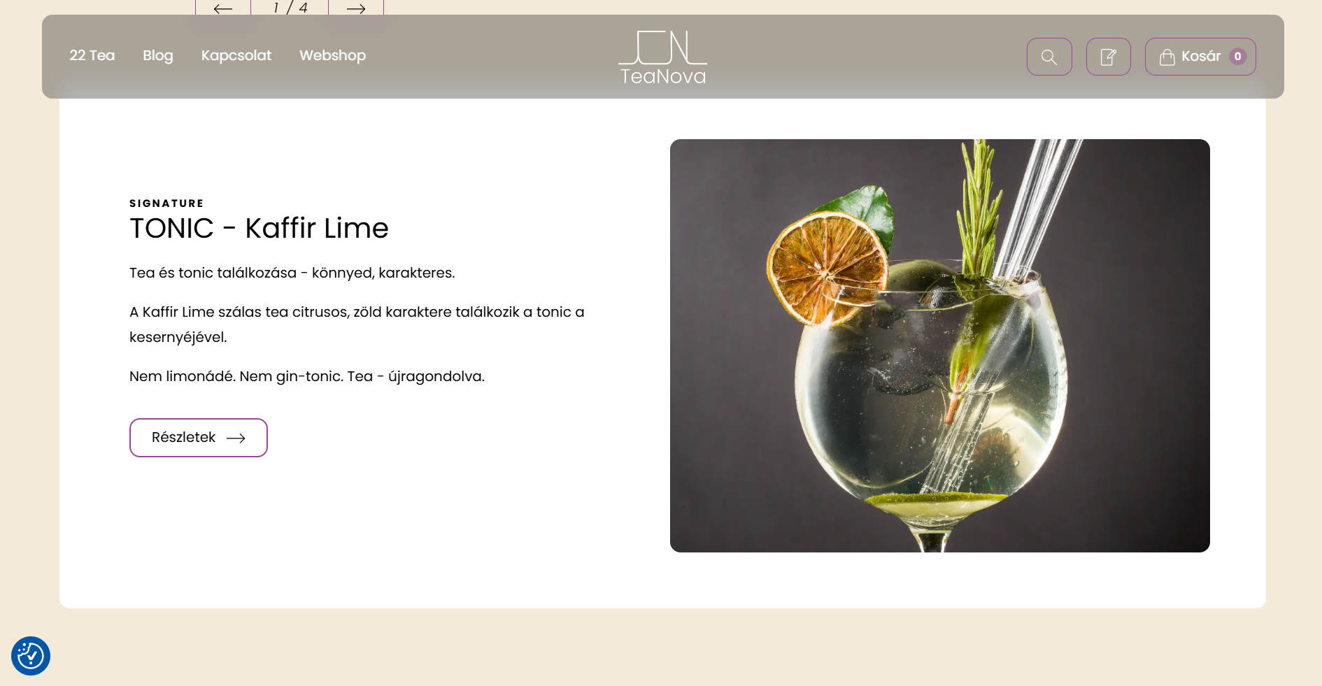 Teanova.hu webáruház készítés - Tonic