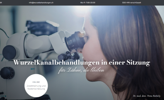 wurzelbehandlungen.ch weboldal fejlesztés főoldal
